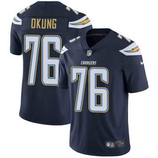 Nike Chargers #76 Russell Okung Navy Blue Team Color Mens Stitched NFL Vapor Untouchable Limited Jersey